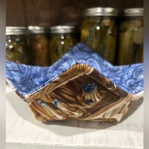 Bowl Koozie (Cozy) - Horses, Cowboy Boots, Denim Blue Paisley, Ropes, Saddles